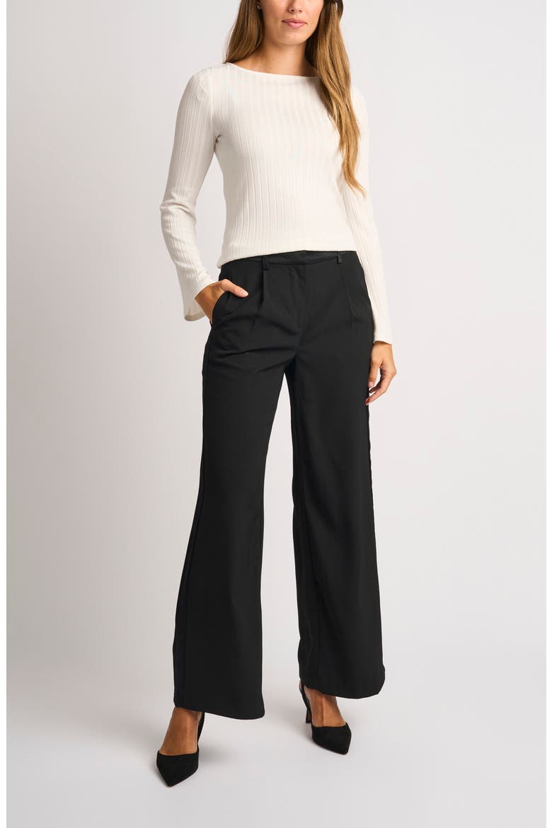 Flared Sleeve Bateau Neck Top, Alternate, color, PEARLED IVORY