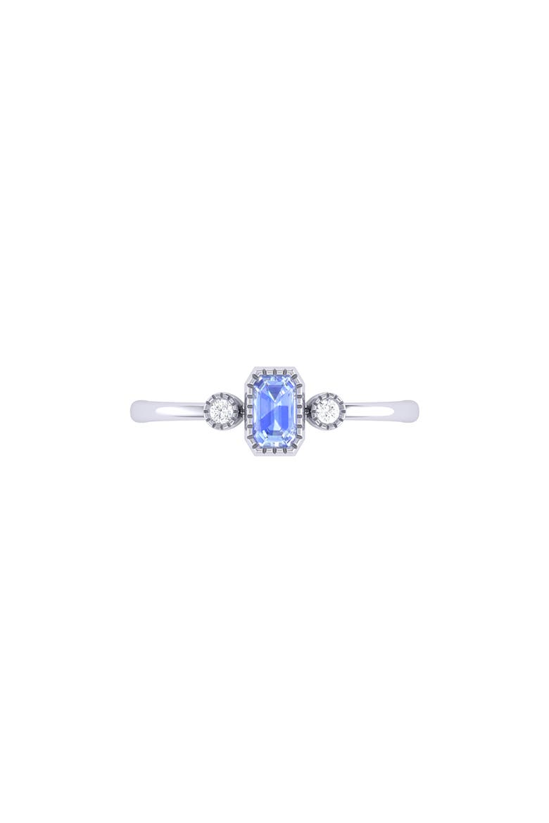 La Vie Emerald Cut Tanzanite & Diamond Ring - 0.04ct., Alternate, color, 14K WHITE GOLD