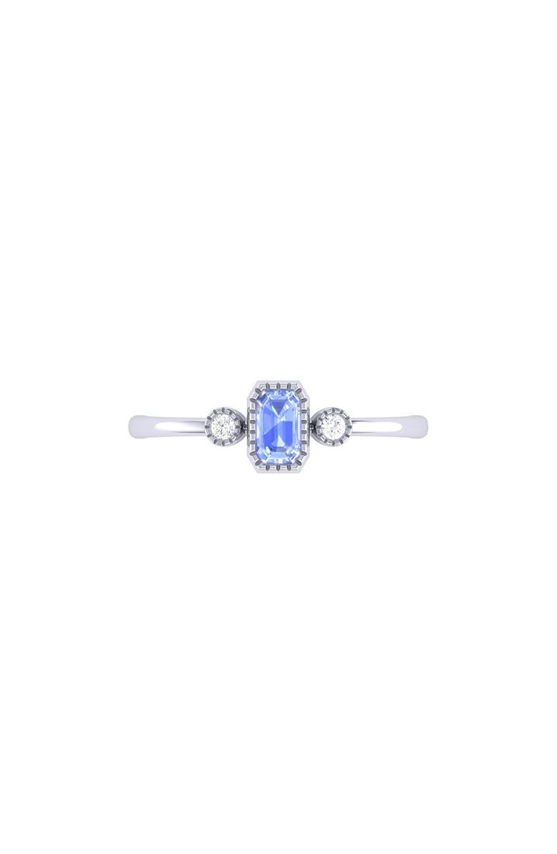 LuvMyJewelry La Vie Emerald Cut Tanzanite & Diamond Ring - 0.04ct., Alternate, color, 14K White Gold