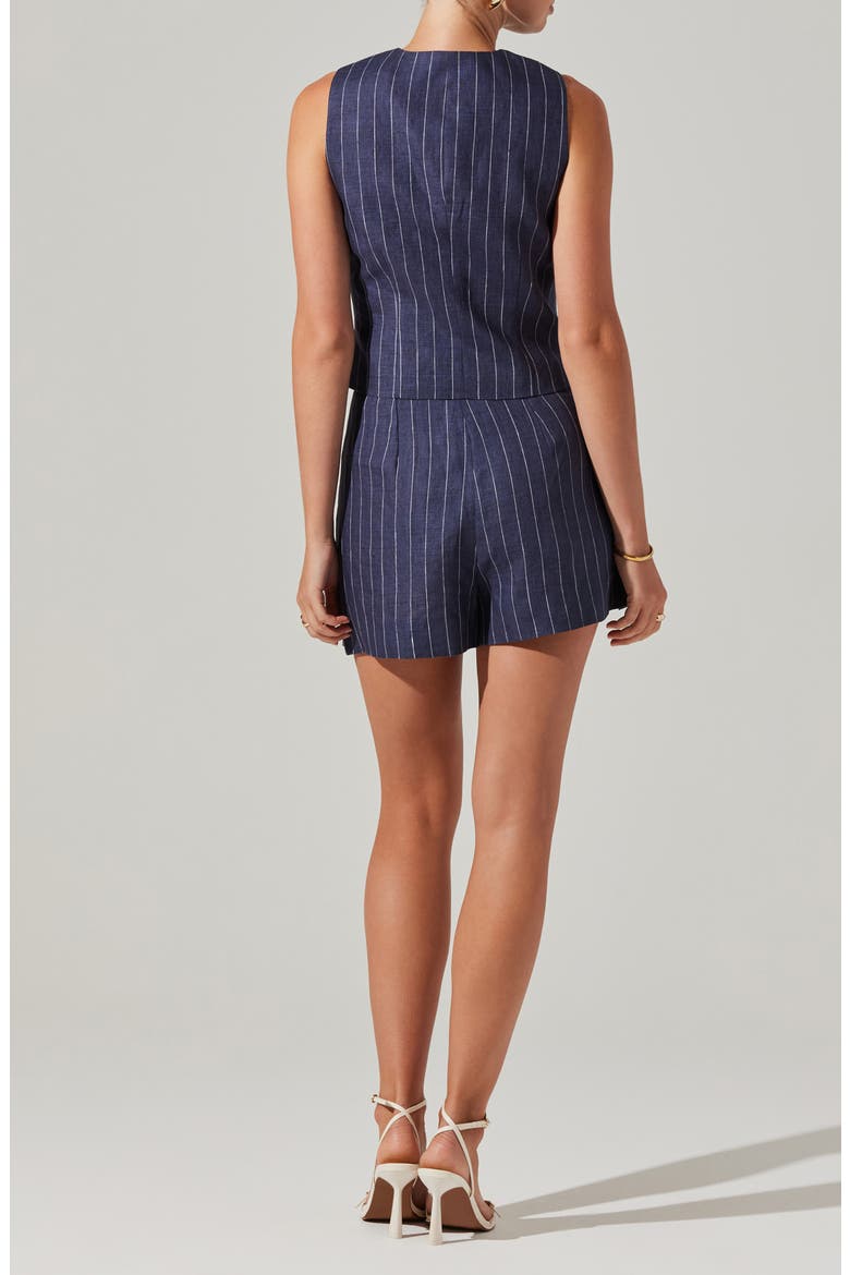 Kaiko Pinstripe Linen Vest, Alternate, color, INDIGO DENIM STRIPE