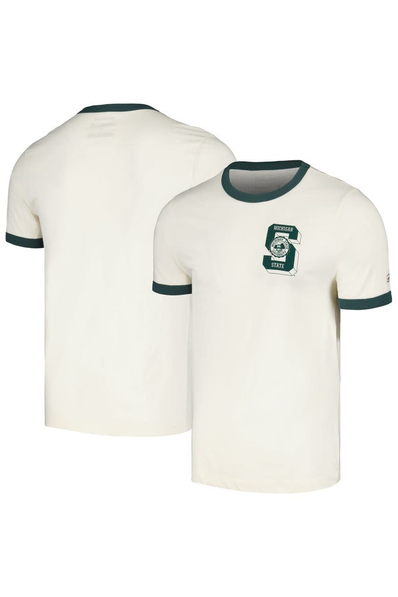 Men's Homefield Cream Michigan State Spartans Ringer T-Shirt, Alternate, color, Cream
