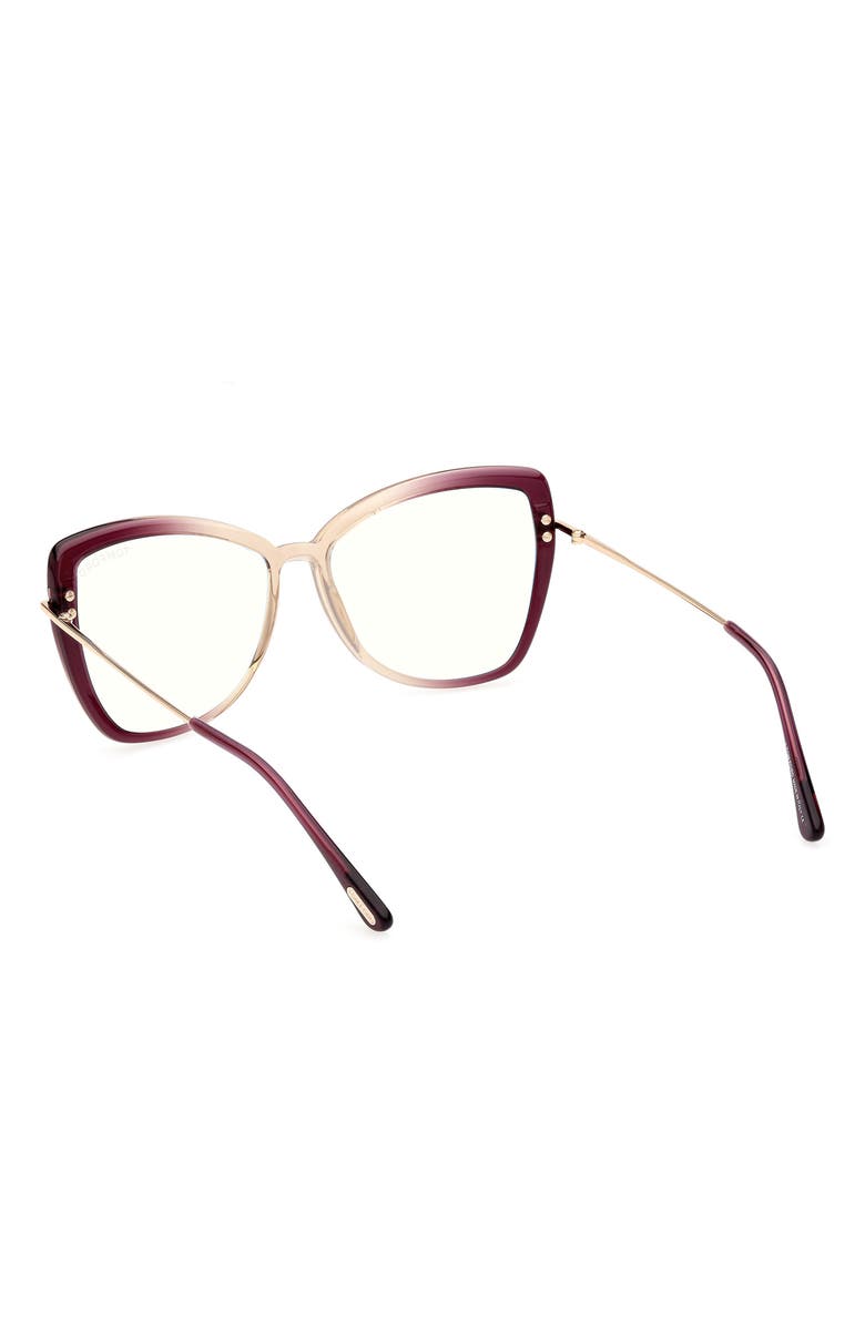 TOM FORD 55mm Butterfly Blue Light Blocking Glasses, Alternate, color, 
