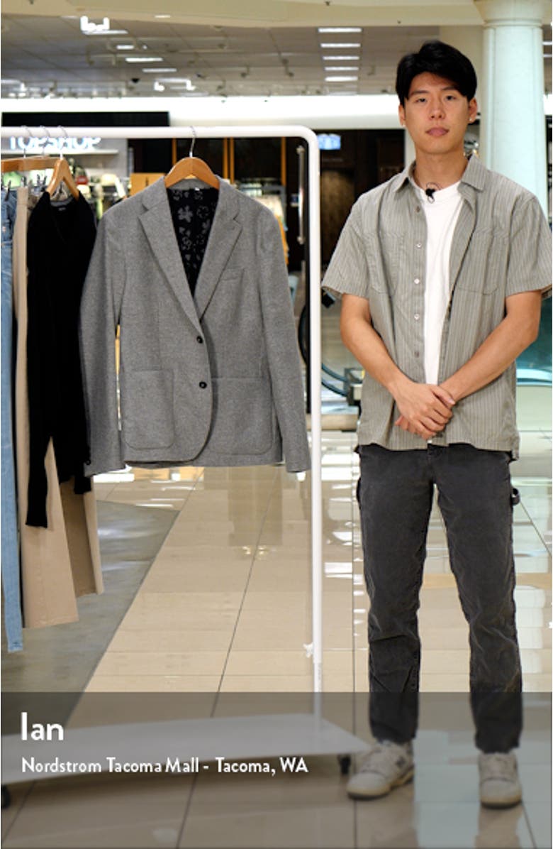 Yarm Slim Fit Virgin Wool Flannel Blend Blazer, sales video thumbnail