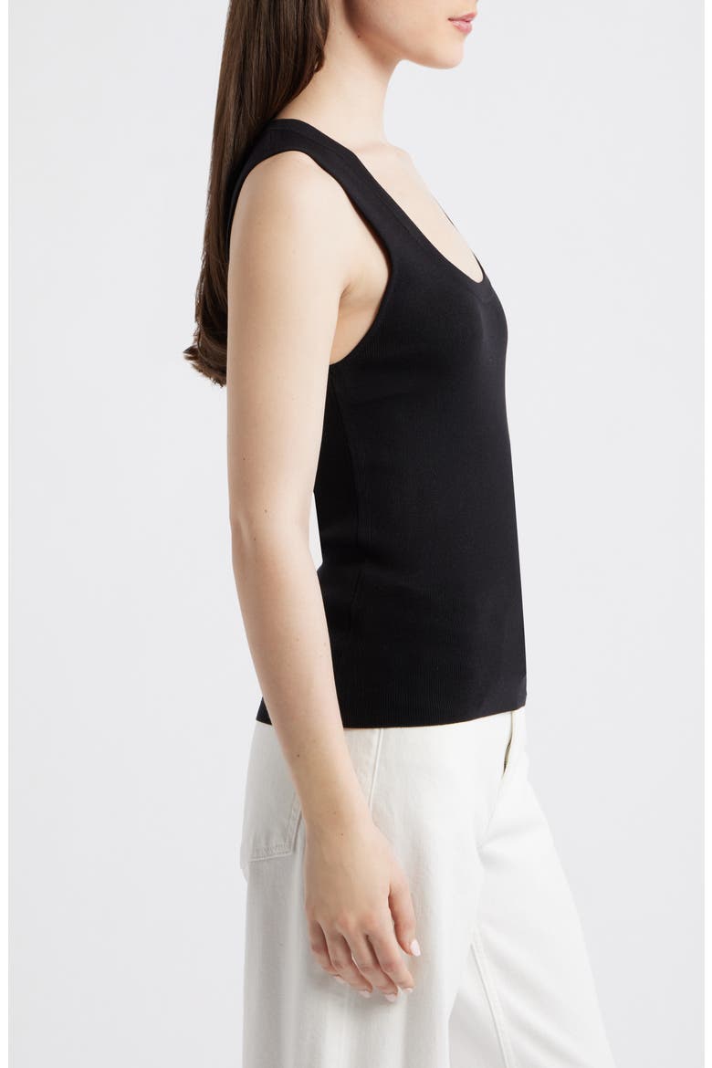 Sleeveless Rib Top, Alternate, color, BLACK
