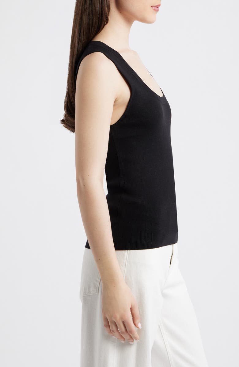 MANGO Sleeveless Rib Top, Alternate, color, Black