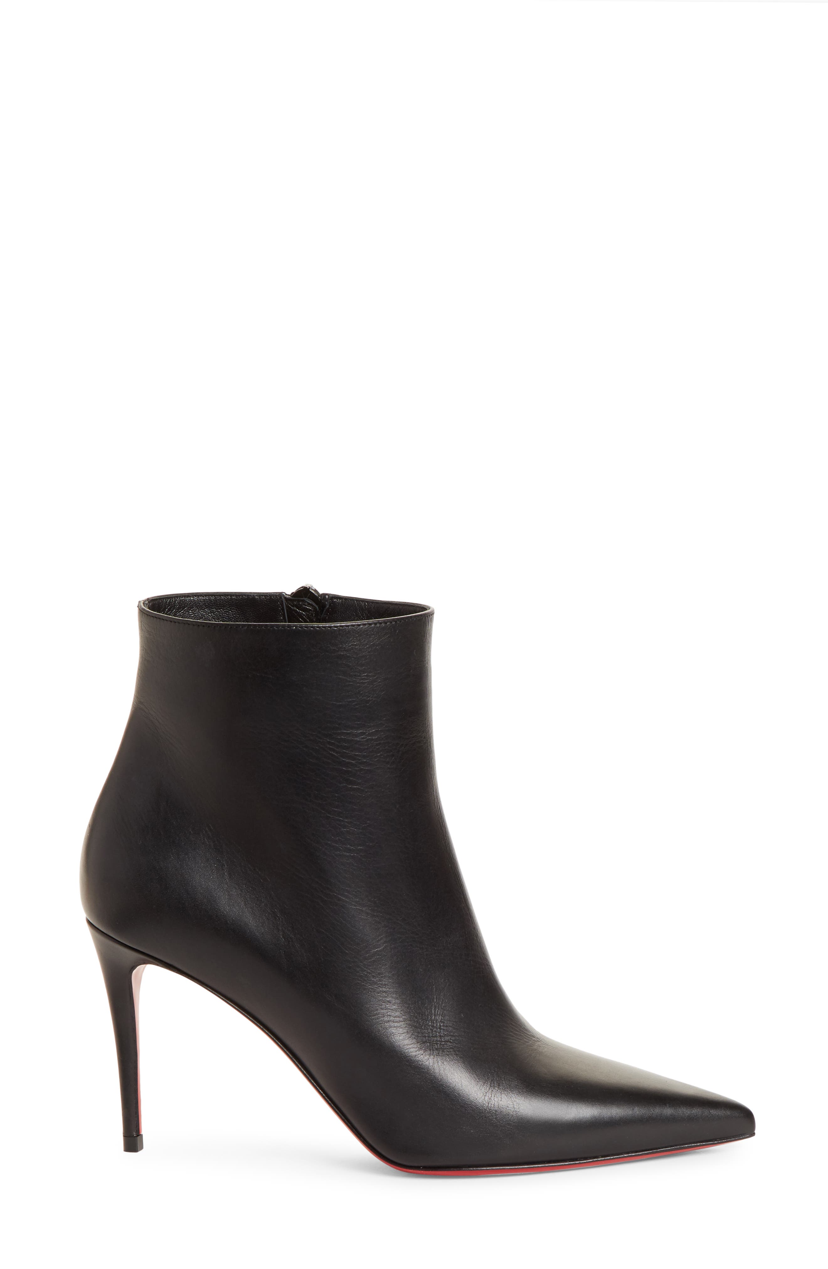 Christian Louboutin So Kate Pointed Toe Bootie, Alternate, color, Black Leather