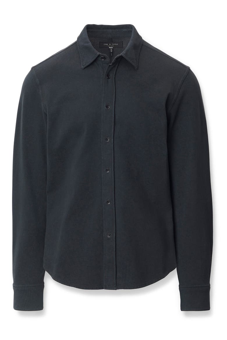 Tomlin Garment Dye Cotton Oxford Button-Up Shirt, Alternate, color, BLACK
