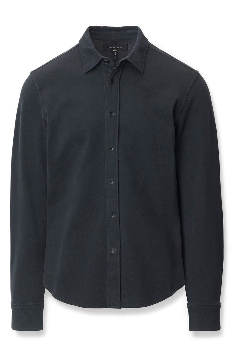 rag & bone Tomlin Garment Dye Cotton Oxford Button-Up Shirt, Alternate, color, Black