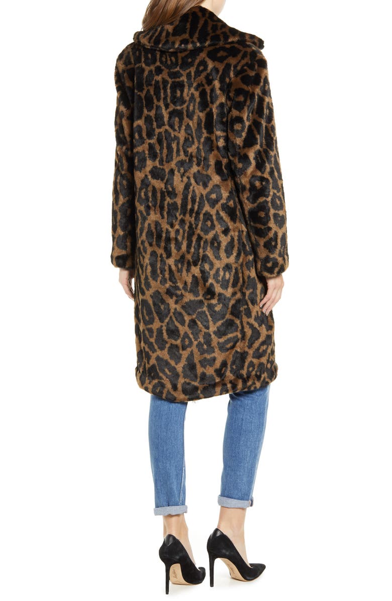 KENDALL + KYLIE Reversible Water Resistant Faux Fur Coat, Alternate, color,