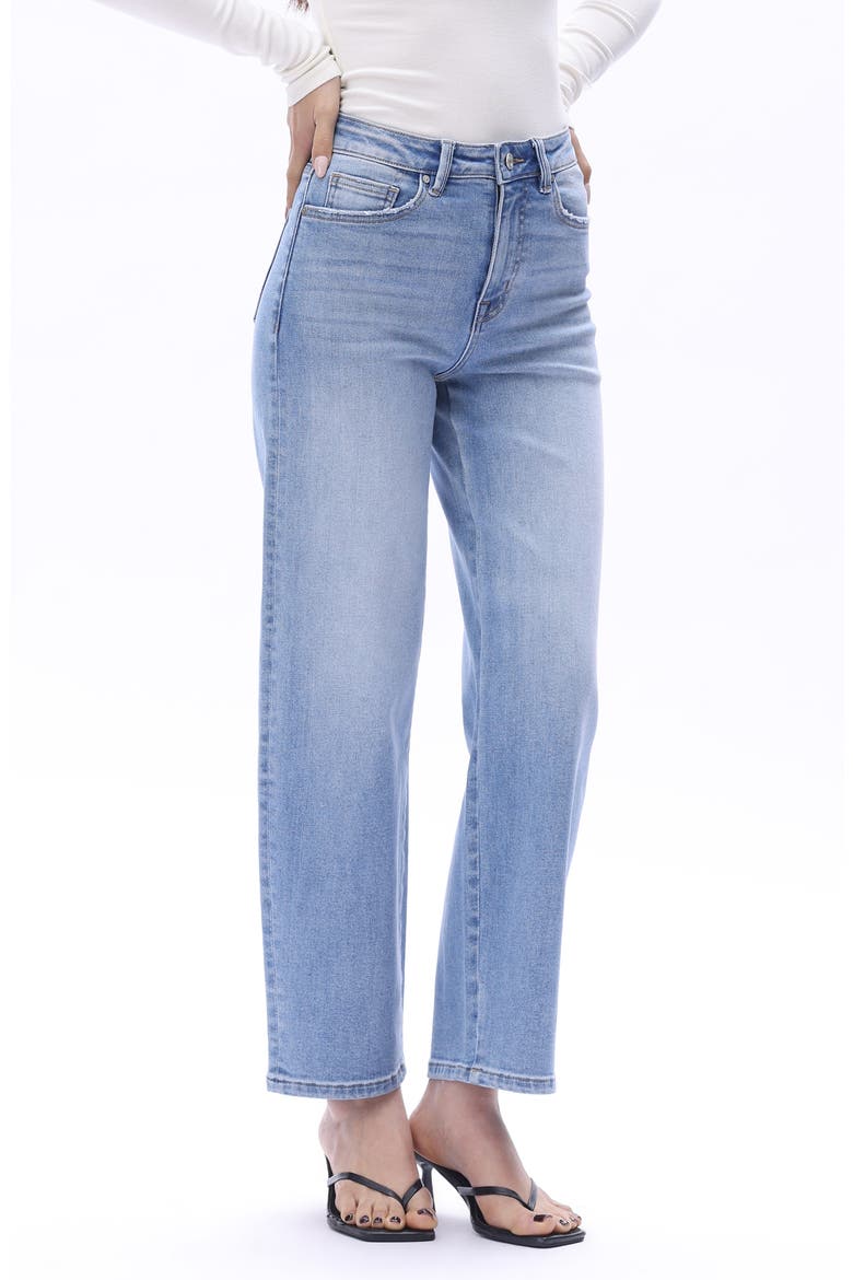 High Waist Ankle Tapered Jeans, Alternate, color, MEDIUM BLUE