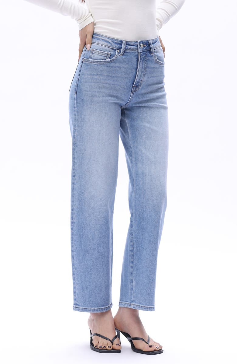 Bayeas High Waist Ankle Tapered Jeans, Alternate, color, Medium Blue