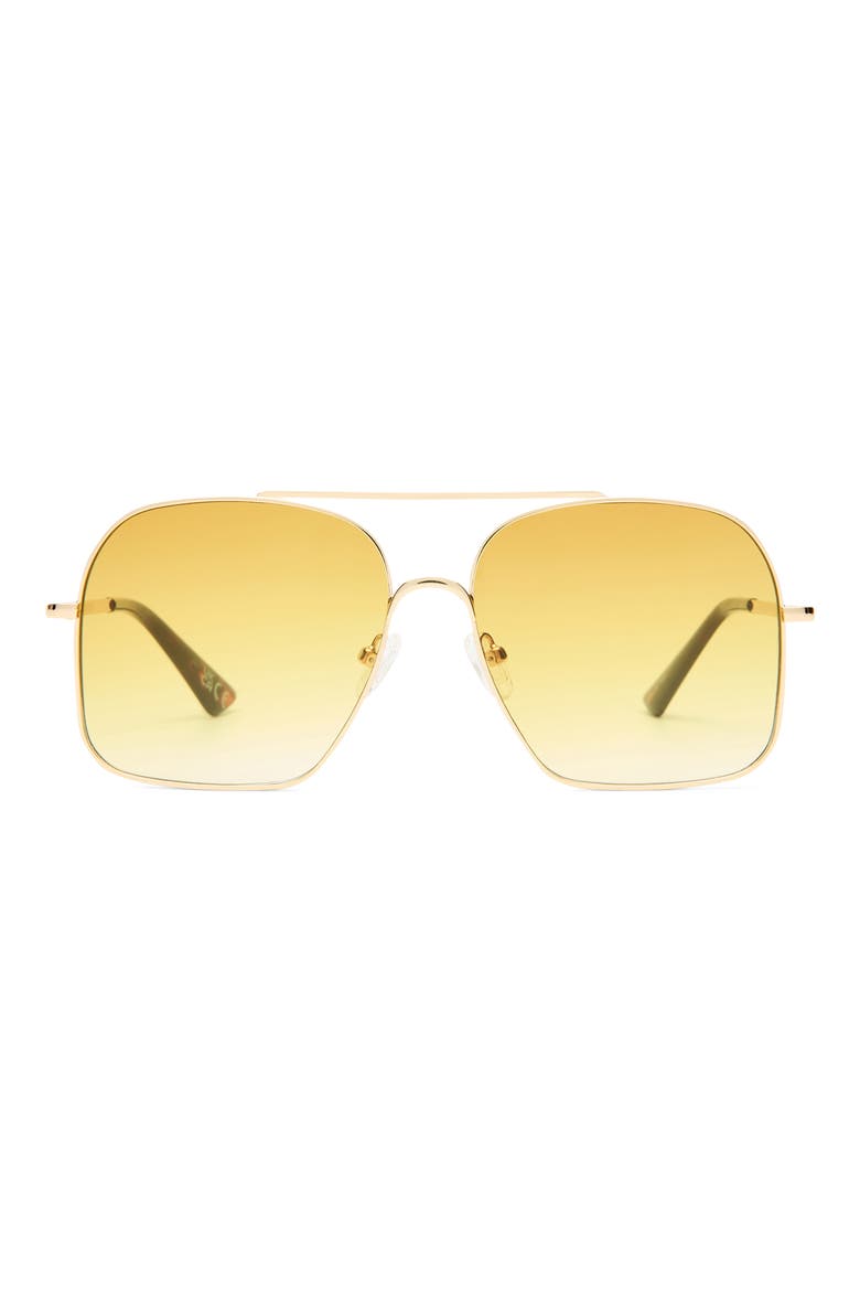 Civelle 57mm Gradient Square Aviator Sunglasses, Main, color, BRIGHT GOLD / TORT