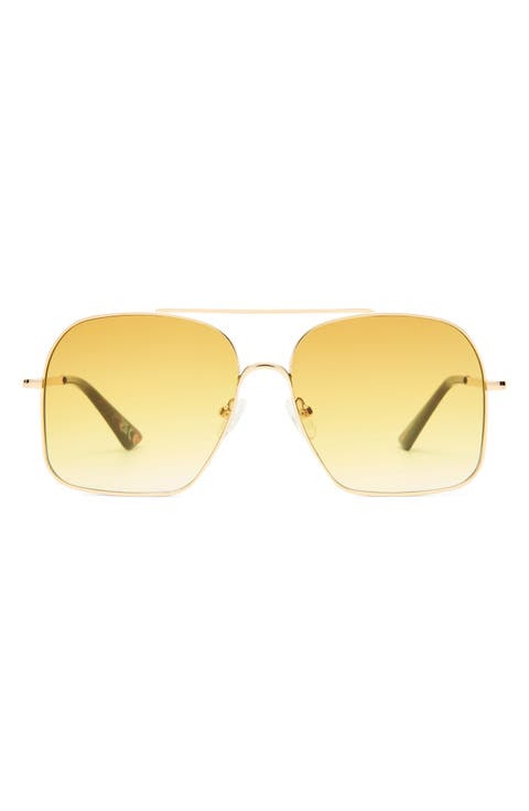 Civelle 57mm Gradient Square Aviator Sunglasses