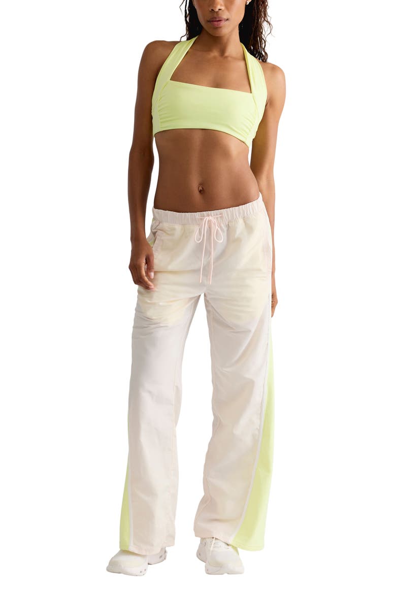 Retro Rider High Waist Straight Leg Performance Pants, Alternate, color, CREAM/ VAPOR LIME