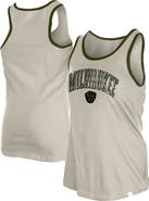 New Era Women's New Era  Cream Milwaukee Brewers Armed Forces Tank Top