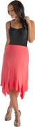 24seven Comfort Apparel Knee Length Elastic Waist Handkerchief Skirt