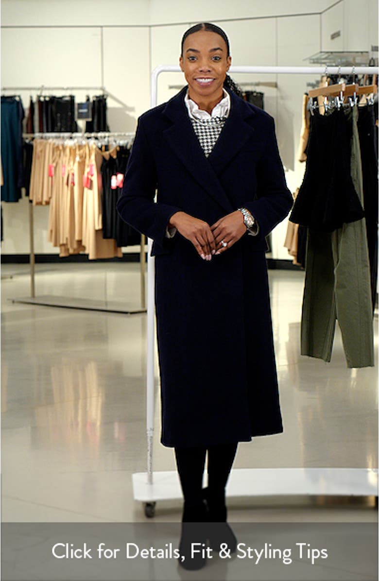 Longline Wool Blend Coat, sales video thumbnail