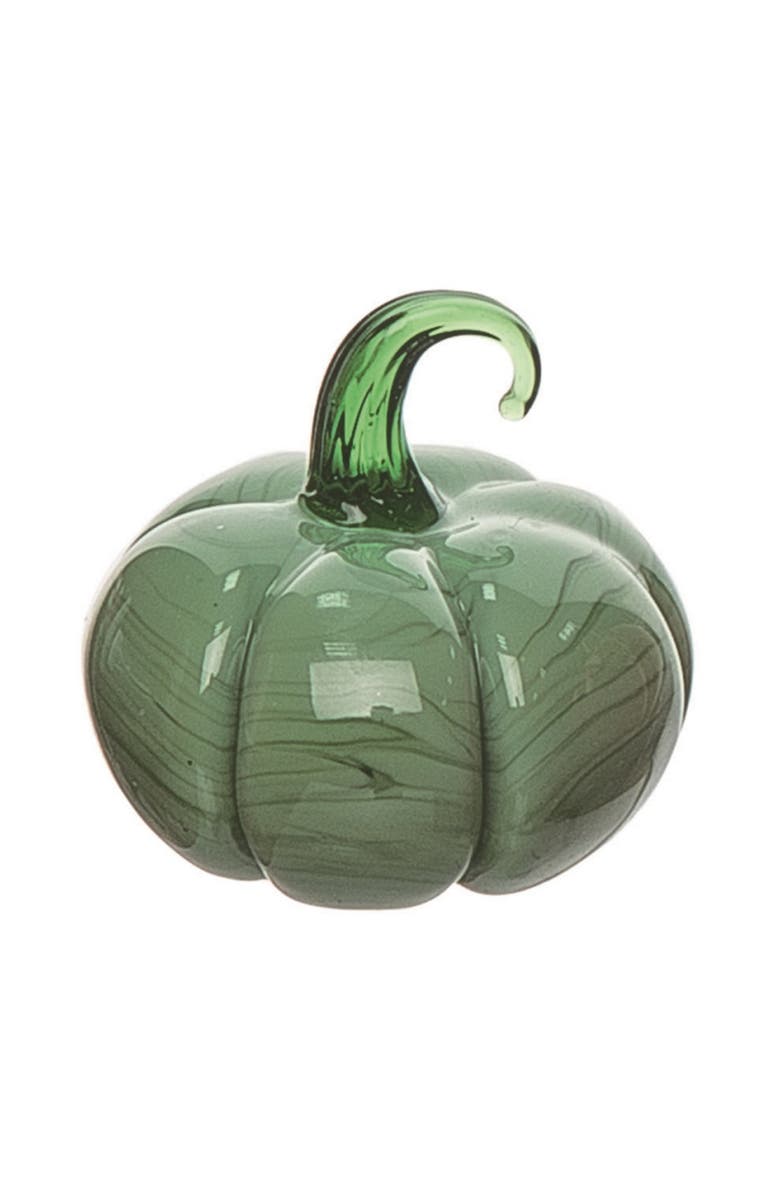 Transpac Mini Glass Pumpkin Figurines Assorted Set of Three, Alternate, color, Multicolored