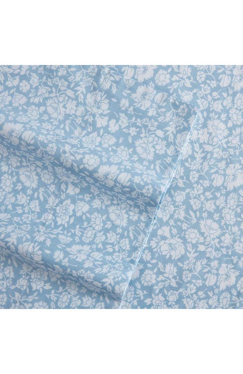 Laura Ashley 200 Thread Count Heirloom Ditzy Cotton Percale Sheet Set In Blue