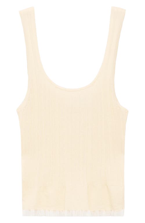 Mango Fine Gauge Knit Tank In Neutral
