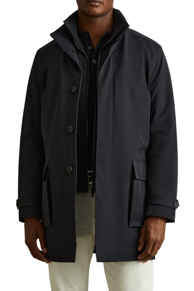 Player Water Resistant Coat, Main, color, NAVY