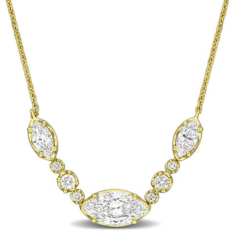 Lab-Grown Diamond Marquise Necklace 14K