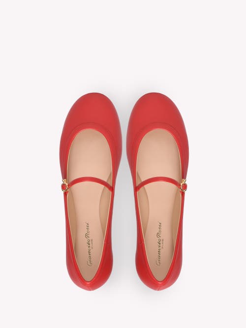Shop Gianvito Rossi Carla Ballerina In Red Nappa