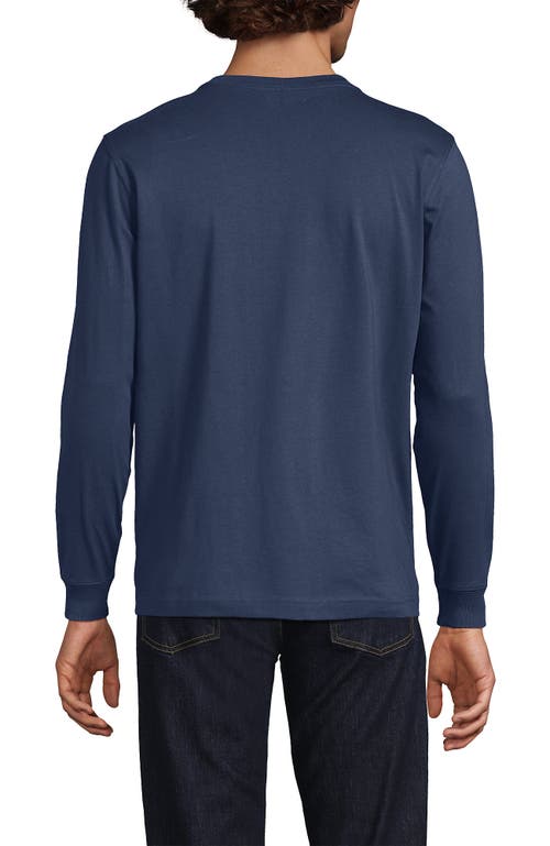 Lands' End Super-t Long Sleeve Henley Shirt In Blue