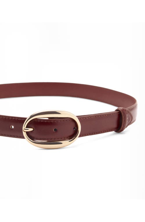 Mango Oval Bucket Faux Leather Belt In Brown