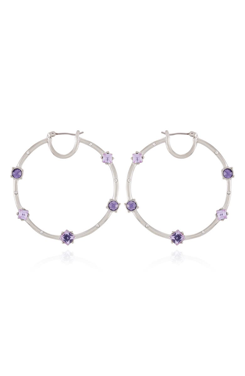 Vince Camuto Crystal Hoop Earrings, Main, color, 