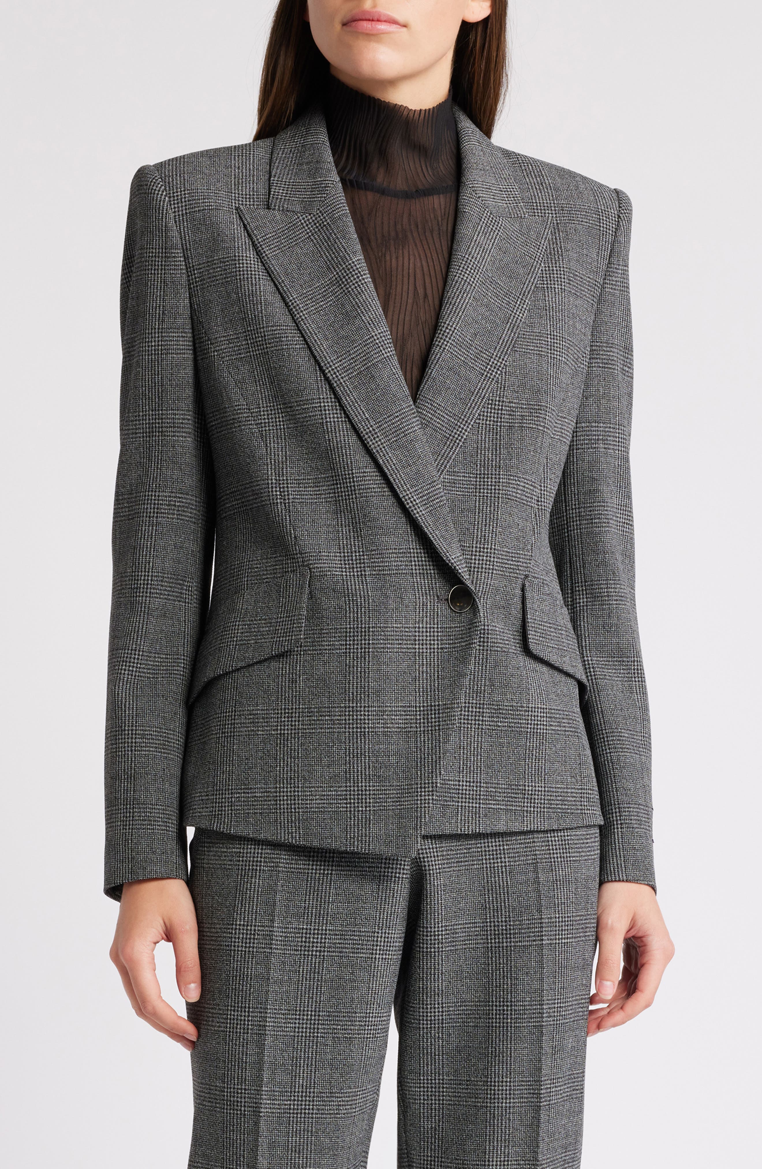 BOSS Jarinara Wrap Front One-Button Blazer