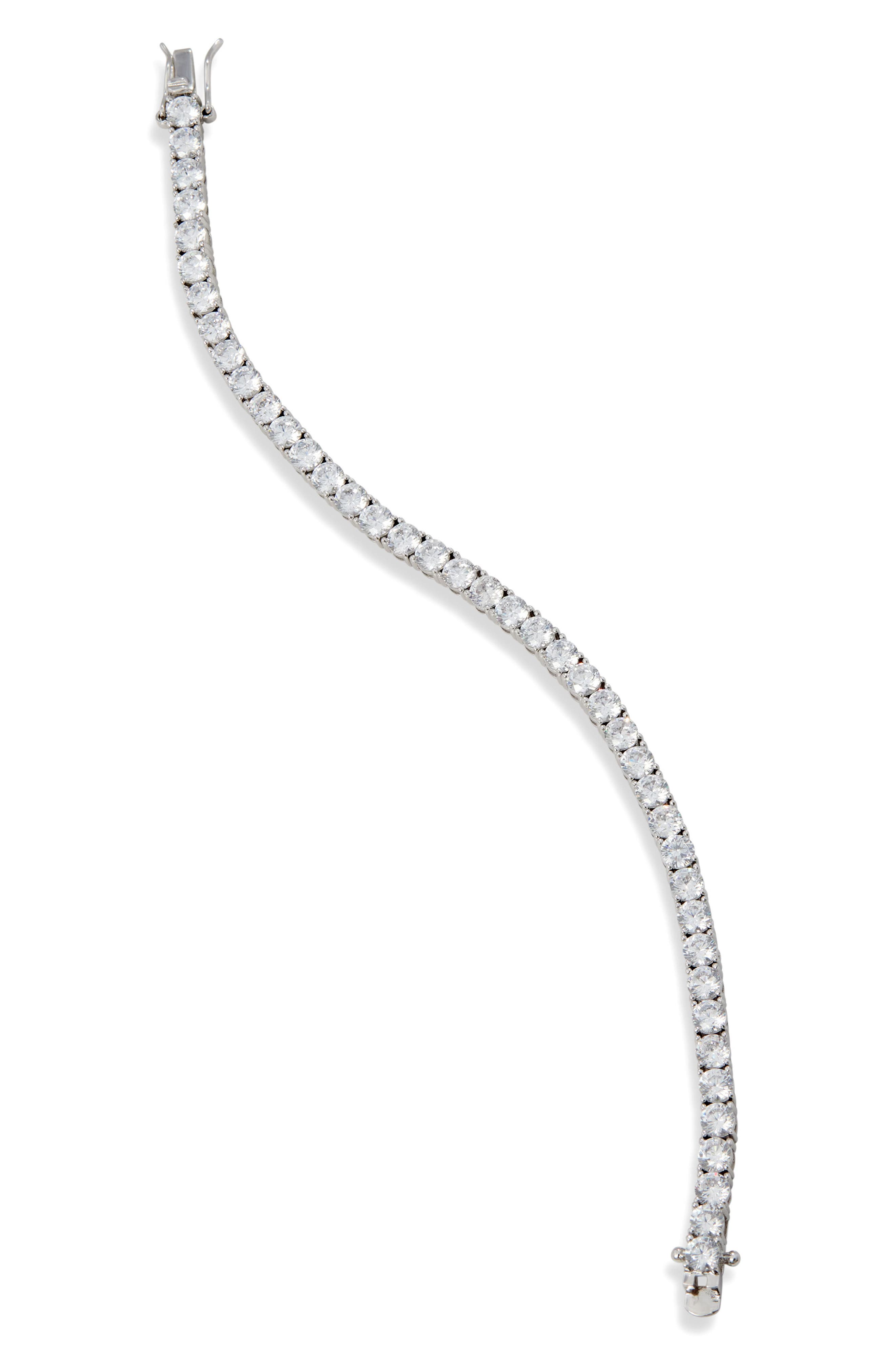 SAVVY CIE JEWELS 14K Gold Plated Cubic Zirconia Tennis Bracelet