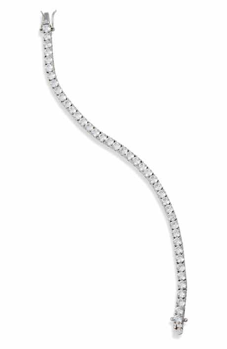 SAVVY CIE JEWELS 14K Gold Plated Cubic Zirconia Tennis Bracelet