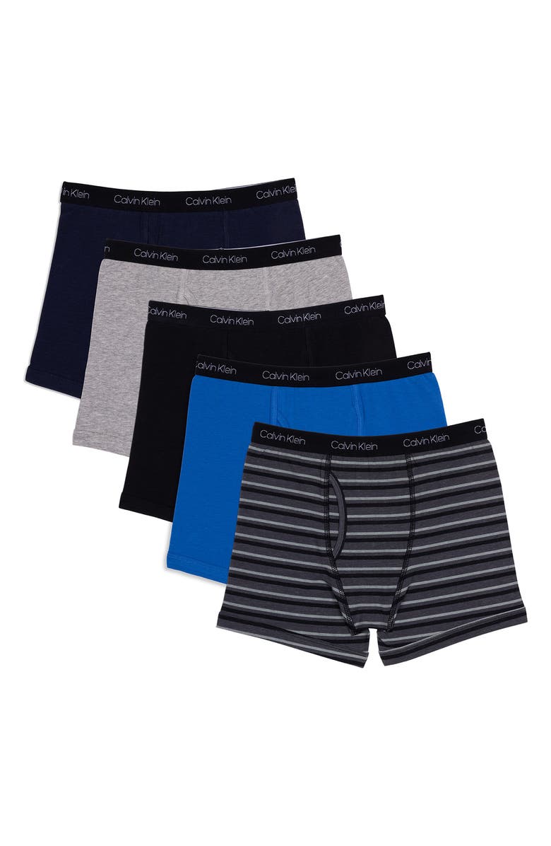 Calvin Klein Kids' Assorted 5-Pack Boxer Briefs, Main, color, Black Stripe