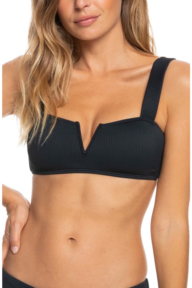 Love Rib Chloe Wide Strap Bikini Top, Main, color, ANTHRACITE