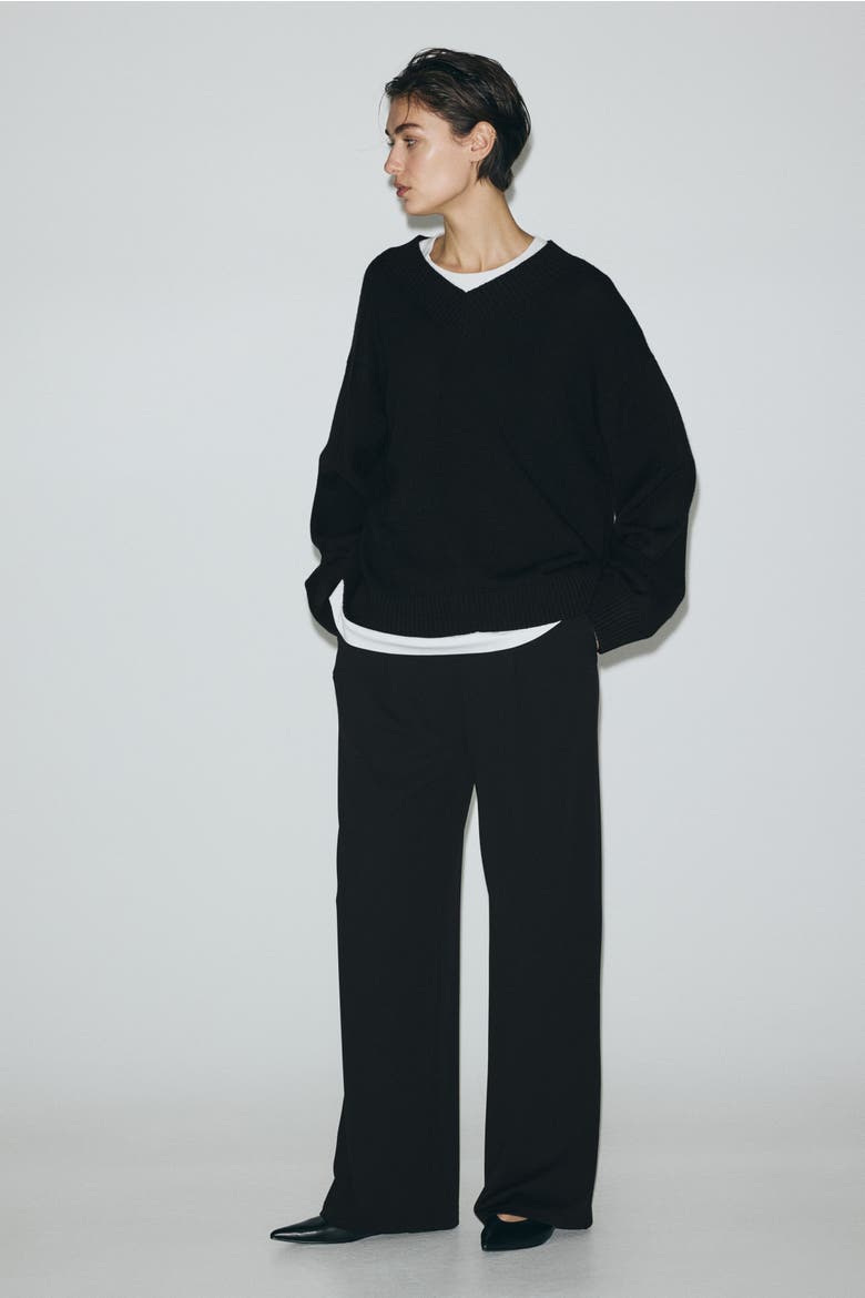 Wide Trousers, Alternate, color, Black