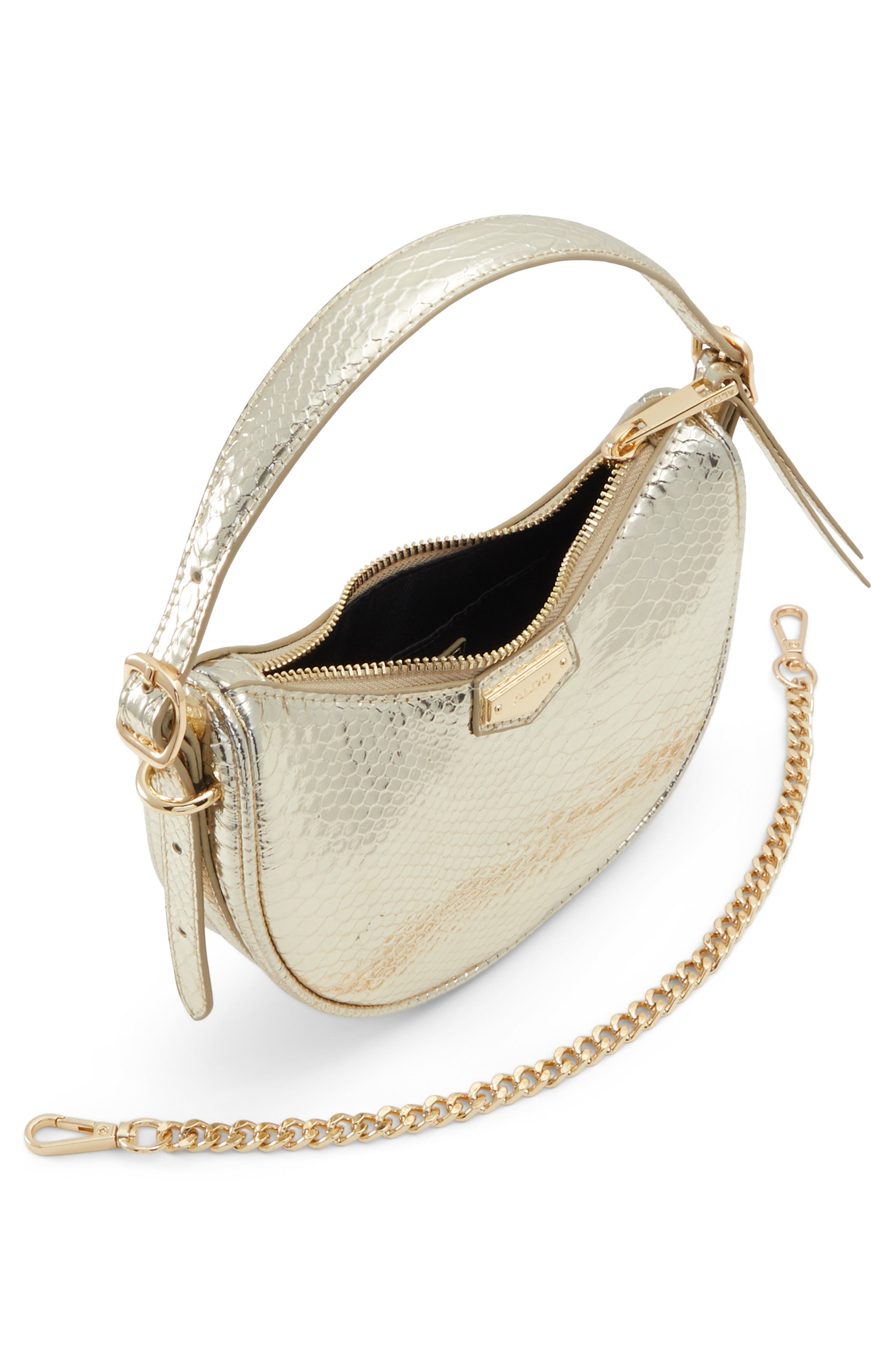 Laraly Faux Leather Shoulder Bag, Alternate, color, GOLD