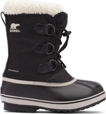 SOREL Black Boot Winter Shoes on sale Youth Yoot Pac Nylon Upper Waterproof US Size 5