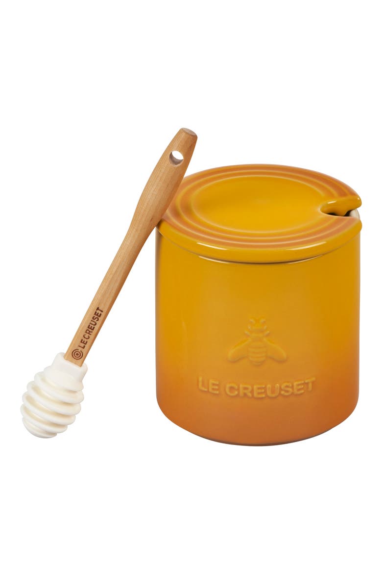 Stoneware Honey Pot & Dipper, Main, color, NECTAR