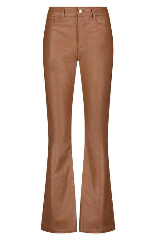 The Noli Shop Aria Coated Flare Jean In Brown