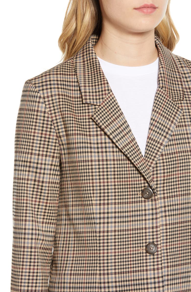 BB Dakota by Steve Madden BB Dakota Check This Out Plaid Boyfriend Blazer, Alternate, color, 