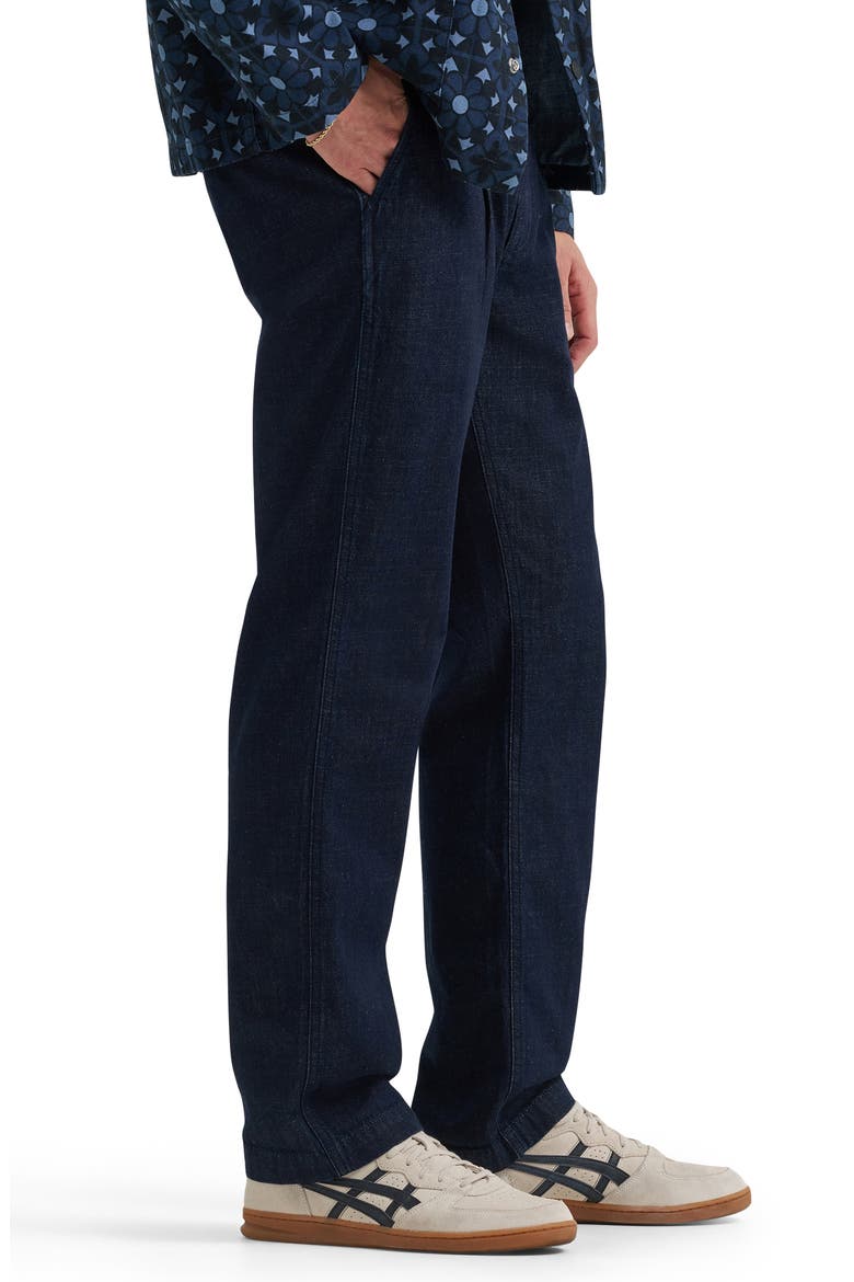 Relaxed Pleated Straight Leg Jeans, Alternate, color, RINSE