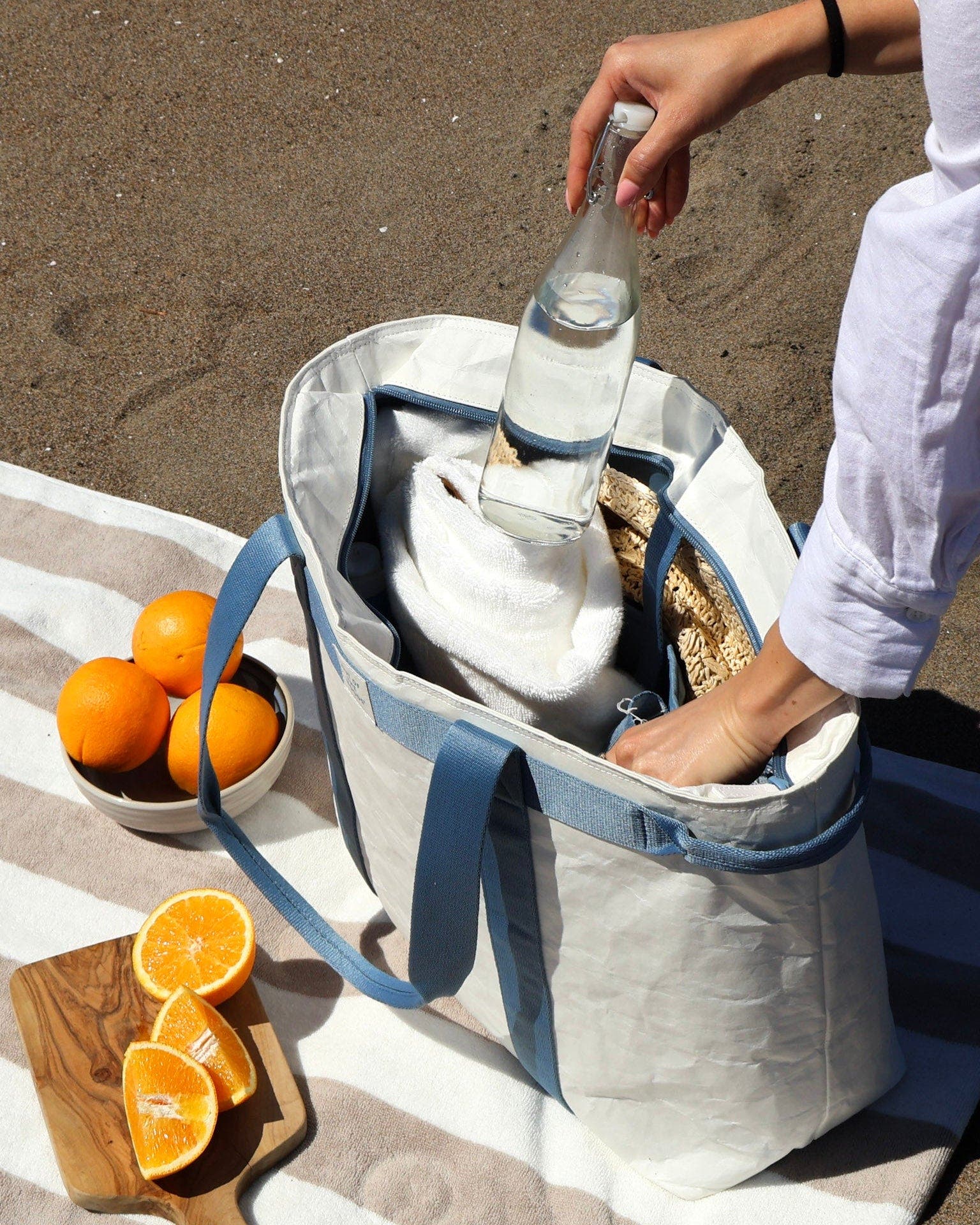 Zip Top Carryall, Alternate, color, White