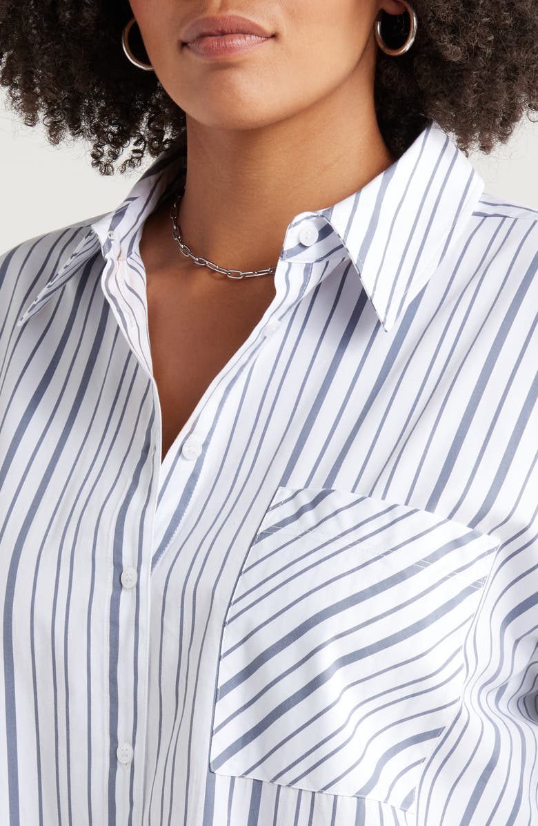 Nordstrom Stripe Cotton Poplin Button-Up Shirt, Alternate, color,