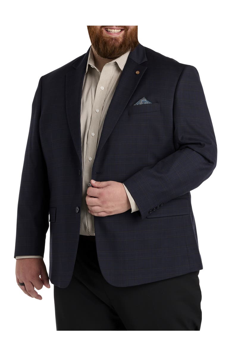 Oak Hill by DXL Big & Tall Plaid Sport Coat - Executive Cut, Main, color, 