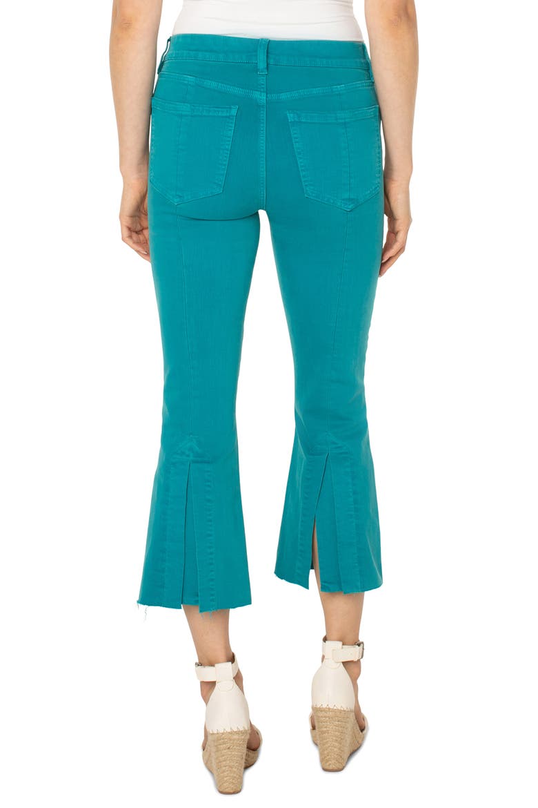 Gia Glider Pull-On Raw Hem Crop Flare Pants, Alternate, color, LAKE BLUE