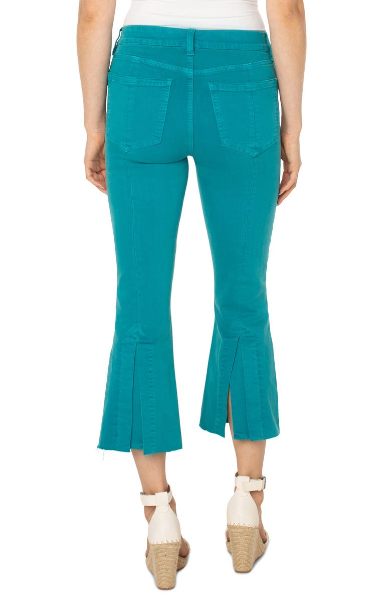 Liverpool Los Angeles Gia Glider Pull-On Raw Hem Crop Flare Pants, Alternate, color,