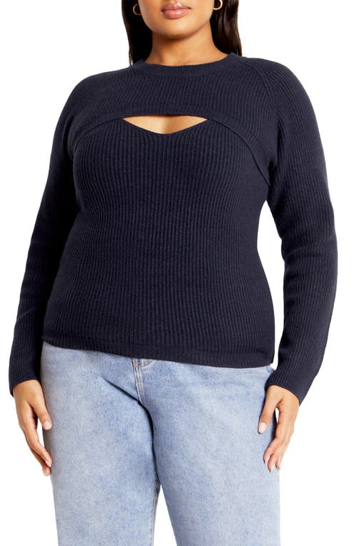 City Chic Haisley Cutout Camisole & Bolero Set In Blue