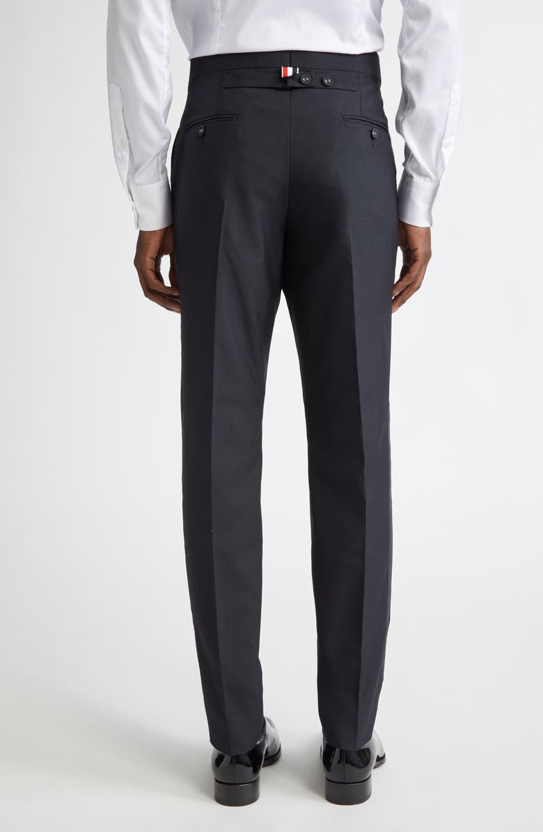 Thom Browne Mid Rise Wool Blend Skinny Pants, Alternate, color, Black