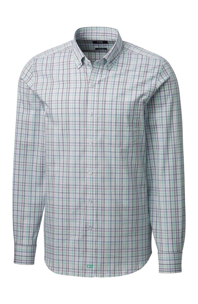 Cutter & Buck Anchor Multi Plaid Tailored Fit Long Sleeve Shirt, Main, color,